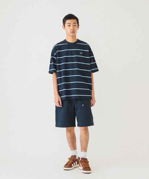 FRED PERRY × BEAMS Border Oversize Pique T-shirts Navy